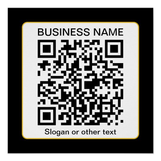 Bewerkbare, scanbare QR-code + uw bedrijfsnaam Perfect Poster (Voorkant)