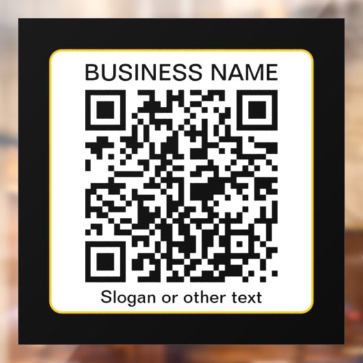 Bewerkbare scanbare QR-code + uw bedrijfsnaam Raamsticker (Vel 2)
