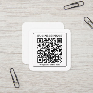 Bewerkbare, scanbare QR-code + uw bedrijfsnaam Vierkante Visitekaartje
