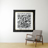 Bewerkbare, scanbare QR-code + uw bedrijfsnaam Wandkleed (In situ)