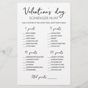 Bewerkbare Scavenger Hunt Valentijnsdag spel