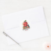 Bewerkbare Schattigee docent Apple Design Ronde Sticker (Envelop)