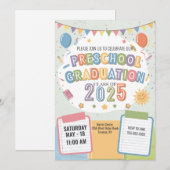 Bewerkbare Schattigee Preschool Afstuderen Notitie Kaart (Voorkant / Achterkant)