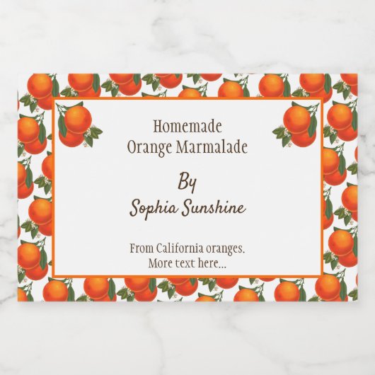 Bewerkbare  Sinaasappels Patroon Etiketten voor vo (Enkel label)