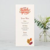 Bewerkbare Sjabloon van het menu Thanksgiving van  (Staand voorkant)