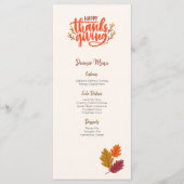 Bewerkbare Sjabloon van het menu Thanksgiving van  (Voorkant)