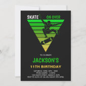 Bewerkbare Skater Party Uitnodiging voor jongens (Voorkant)