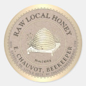 Bewerkbare Skep Honey Kraft Honey Jar Label (Voorkant)