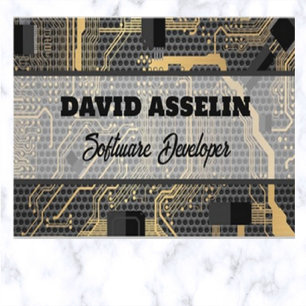 Bewerkbare software ontwikkelaar printplaat visitekaartje