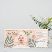 Bewerkbare Spa Cadeaubon Sjabloon Kaart (Staand voorkant)