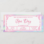 Bewerkbare Spa Voucher Ticket Cadeaubon Kaart (Voorkant)