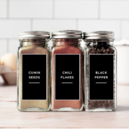 Bewerkbare Spice Jar Pantry 1.2x2.2 inch Label Set