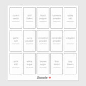 Bewerkbare Spice Jar Pantry 1.2x2.2 inch Label Set (Vel)