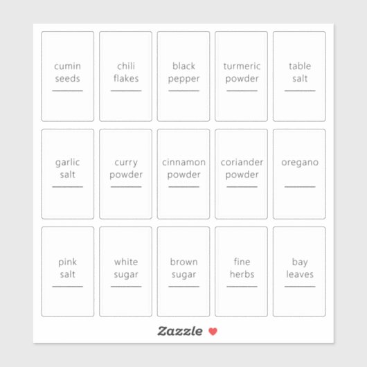 Bewerkbare Spice Jar Pantry 1.2x2.2 inch Label Set (Vel)