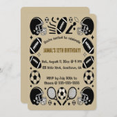 Bewerkbare sportuitrusting Verjaardag Kaart (Voorkant / Achterkant)