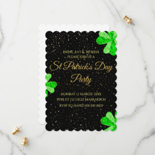 Bewerkbare St. Patrick's Day-feestuitnodiging, Tem Save The Date
