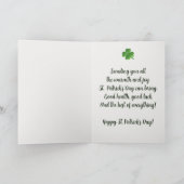 Bewerkbare St. Patrick's Day Groet Kaart (Binnen)
