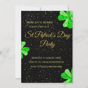 Bewerkbare St Patrick's Day Party uitnodiging, Tem Kaart