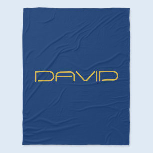 Bewerkbare stijlvolle tekst Goud & Marineblauw Fleece Deken