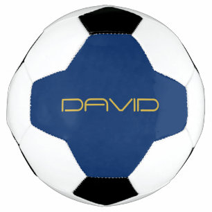 Bewerkbare stijlvolle tekst Goud & Marineblauw Voetbal