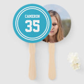 Bewerkbare strepen en achtergrond kleur Sportieve  Handwaaier (Voorkant en achterkant)