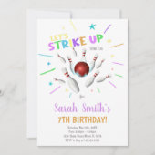 Bewerkbare Strike Party-uitnodiging voor jongens o Kaart (Voorkant)
