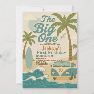 Bewerkbare Surven Up Boy 1st Birthday Invite Kaart