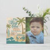 Bewerkbare Surven Up Boy 1st Birthday Invite Kaart (Staand voorkant)