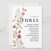 Bewerkbare tabel Nummer Drie Zitplaatskaart Kaart (Voorkant)