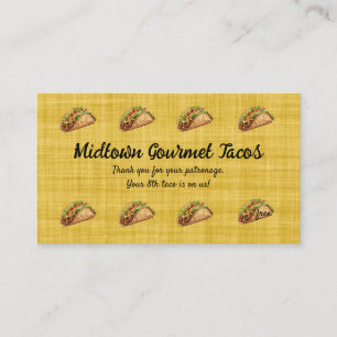 Bewerkbare Taco Shop Loyalty Rewards Kaart
