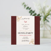 Bewerkbare Tatreez Henna Party Uitnodiging (Staand voorkant)