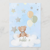Bewerkbare Teddy Bear Baby shower 5x7 tabelnummers Programma (Voorkant)