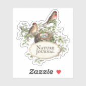 Bewerkbare tekst Bird Nest Esthetische Journal Sti Sticker (Vel)