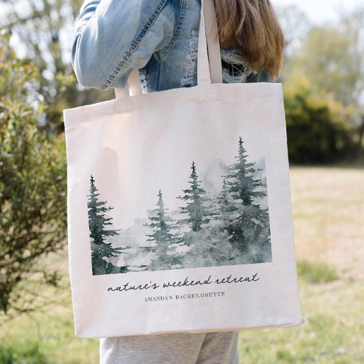 Bewerkbare tekst Bos Bruidsmeisje Tote Bag