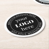 Bewerkbare tekst en uw Logo of ander ontwerp Ronde Kartonnen Onderzetter (Gebogen)