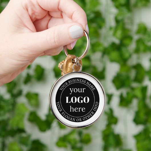 Bewerkbare tekst en uw Logo of ander ontwerp Sleutelhanger (Hand)