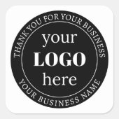 Bewerkbare tekst en uw Logo of ander ontwerp Vierkante Sticker (Voorkant)