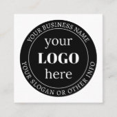 Bewerkbare tekst en uw Logo of ander ontwerp Vierkante Visitekaartje (Voorkant)