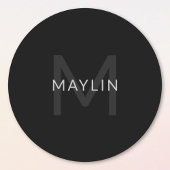 Bewerkbare Tekst Sjabloon voor Monogrammed Naam en Ronde Sticker