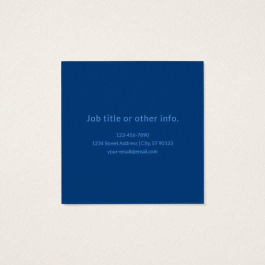 Bewerkbare Tekst Sjabloon voor Monogrammed Naam en Vierkante Visitekaartjes (Achterkant)