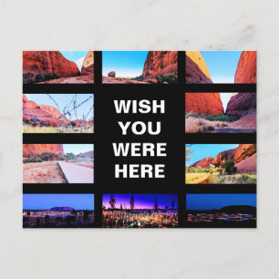 Bewerkbare tekst - Uluru Red Center multi-foto Briefkaart