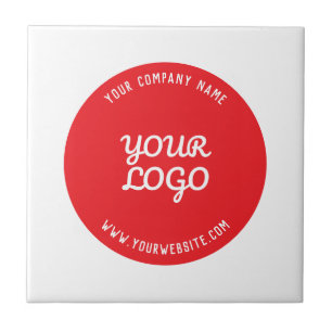 Bewerkbare tekst & uw logo Kerstvakantie rood Tegeltje