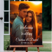 Bewerkbare tekstkleuren Modern bruiloft welkomstbo Poster