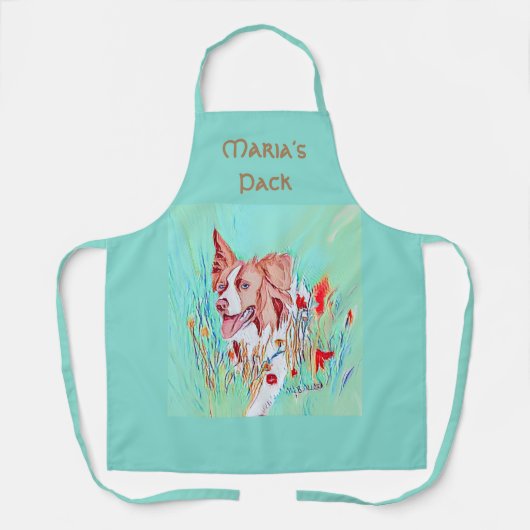 bewerkbare tekstrand Collie Schort (Voorkant)