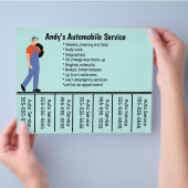 Bewerkbare telefoonnummerflyer voor de Automobile  Flyer (Hand)