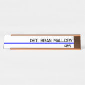 Bewerkbare Thin Blue Line Police Enforcement Bureau Naambordje (Voorkant)