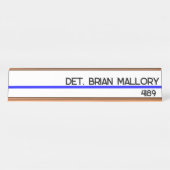 Bewerkbare Thin Blue Line Police Enforcement Bureau Naambordje (Voorkant)