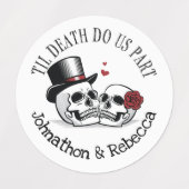 Bewerkbare Til Death Do Us Part Wedding Labels (Design 2)