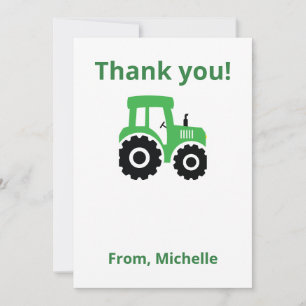 Bewerkbare Tractor Bedankkaart Kinderverjaardag Kaart