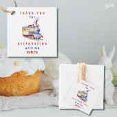 Bewerkbare Train Squared 2nd Verjaardag Dank u Lab Bedankjes Labels